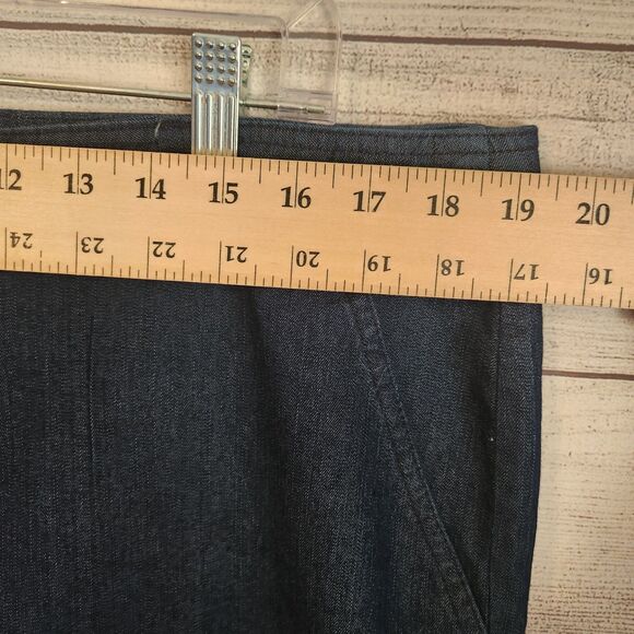 White Stag womans 18 beach cruise grandma blue denim Cotton Blend capri pants - Picture 3 of 7